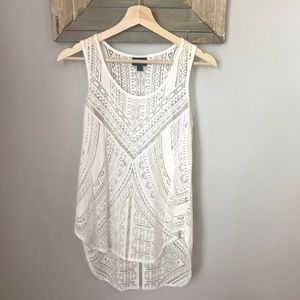 White tank with sheer design